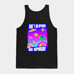 Go space - space alien cat and UFO Tank Top